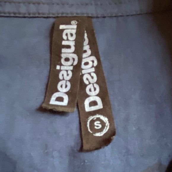 Desigual Blue Graphic Button Down Shirt - Picture 7 of 9